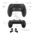 Miniatyrbillede 2 af 8: Trådløs controller til PS-4, Game Controller kompatibel med PS-4/Pro/Slim/PC, Gamepad Joystick med dobbelt vibration/6-akset gyrosensor/touchpanel/RG