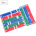 Miniatyrbild 3 av 9: 50 st/låda Färgglada plastpärmar 2 hål Dokumentpappersfäste Kontorsmaterial för A5 A6