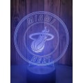 Miniatyrbild 4 av 7: Miami Basketlag Heat lampa 3D Illusion Nattljus, Remo