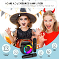 Pikkukuva 4 / 8: Mini Karaoke-laite, kannettava Bluetooth-karaokekaiutin 2 langattomalla mikrofonilla ja juhlavaloilla lapsille ja aikuisille, syntymäpäivä balck