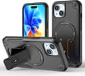 Magnetisk iPhone-etui med stativ, kompatibel med MagSafe, robust innebygd støtte, militærgradert fallbeskyttelse støtsikker for iPhone Black iPhone 11