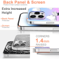 Miniatyrbilde 3 av 7: Telefon Hard Case Kompatibel med iPhone Case Slim Cystal Clear Holographic White Cloud Women Girls, Hard PC Støtsikker Beskyttende Design iPhone 15 Pro Max