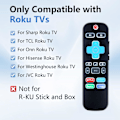 Miniatyrbild 2 av 7: Universal bakgrundsbelyst fjärrkontroll för Roku TV, fjärrkontroll för TV med skyddande fodral, för Hisense/Sharp/Philips/Onn/Westinghouse/TCL/Element/Ind