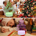 Miniatyrbillede 7 af 7: 3D Illusion Natlampe Bordlampe, 7 Farver Automatisk Gradvist Skiftende USB-drevet LED-lys med Berøringskontakt til Børnegaver Hjemmedekoration (Univers S