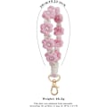 Miniatyrbild 5 av 7: Macrame nyckelring handgjord handledsrem nyckel handledsband för nycklar söt blomma nyckelring nyckelring för kvinnor Pearl pink