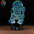 Miniatyrbild 5 av 8: 3D optisk illusionsnattlampa - 7 LED-färgförändrande lampa