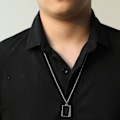 Miniatyrbillede 3 af 7: Rustfrit stål punk rock pokerkort es pendant halskæde til mænd kæreste, sort