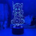 Miniatyrbillede 3 af 7: 3D Illusion Lampe Anime Genshin Impact Klee Natlampe 3D LED Akryl Gave til Fans Hot Game Lys til Soveværelsesindretning Atmosfærisk Lampe Led Natlampe