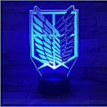 Miniatyrbild 2 av 7: Attack on Titan 3D Anime Lamp Natt Levi Ackerman Illusion N