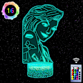 Miniatyrbilde 1 av 7: 3D Lampe Jinx Arcane Leke for Jenter Nattlys for Barn 16 Farger Skift Dekor Lampe