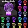 Miniatyrbilde 2 av 7: Basketball nattlys, 3D LED illusjonslampe med fjernkontroll