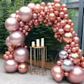 Miniatyrbillede 7 af 7: 130 stk. metalliske rosaguldballoner i forskellige størrelser 18\" 12\" 10\" 5\" ballonbue guirlande sæt perfekt til fødselsdag, dimission, babyshower, bryllup, Pa Metallic Rose Gold