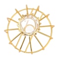 Miniatyrbild 5 av 7: Metallblomvas ihålig modern elegant gyllene separat design klar glasblomvas prydnad för hemmet