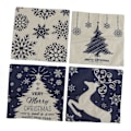 Miniatyrbilde 6 av 10: 4 stk juleputetrekk 45x45cm Hjort Snøfnugg Snømann Komfortable Myke Lin Juleputetrekk for Hjem Sofa 03