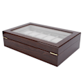 Miniatyrbilde 6 av 10: 12 Rutenett Tre Klokke Display Boks Organizer Armbåndsur Oppbevaring Tre Boks Etui Organizer