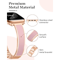 Miniatyrbild 3 av 5: Smal Klockarmband för Kvinnor Kompatibelt med Apple Watch 38mm 40mm 41mm 42mm 44mm 45mm 49mm Smycken Elegant Armband Metallrem Justerbar Rose Gold + Pink 38/40/41MM