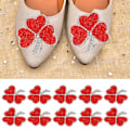 Miniatyrbillede 6 af 9: 10 stk. Røde Blomster Krystal Patches Resin Rhinestones DIY Tilbehør Stryg på Applikation til Tøj Sko Hatte Tasker