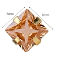 Pikkukuva 8 / 8: 20 kpl ompelukiviä neliö/sydänmuotoinen DIY vaatteet kengät tarvikkeet 6/8/10mm8mm neliö kulta samppanja