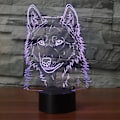 Miniatyrbild 4 av 8: 3D Varg Huvud Nattlampa Touch Bord Skrivbord Optisk Illusion L