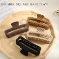 Miniatyrbillede 6 af 8: 5,2 tommer ekstra store rektangulære hårklemmer til tykt hår, 4 stk. jumbo gitter hårklemmer, overdimensionerede matte skridsikre rektangulære hårklemmer Rectangle