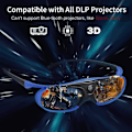 Miniatyrbild 3 av 7: DLP 3D-glasögon, 144Hz laddningsbara 3D aktiva slutareglasögon för alla DLP-Link 3D-projektorer, kan inte användas för TV-apparater Blue 1 pcs