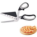 Miniatyrbillede 1 af 8: Pizzasaks Skæresaks Enhåndsbetjening Rustfrit Stål Pizzaspatel Skæreskive