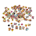 Miniatyrbilde 10 av 10: Håndverk Knapper 1,2 tommer Lange Robuste Tre Retro Dyrestil Assorterte Farger Lyse Tretknapper for Sying DIY Dekorasjon Dyr Stil 100stk