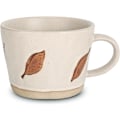 Miniatyrbillede 1 af 6: Bladkrus, 330 ml Keramisk Kaffekop til Te Latte Cappuccino, Sød Unik Stentøjs Tekop med Håndtag Brown Leaf
