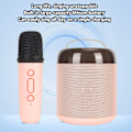 Miniatyrbillede 7 af 8: Trådløse Karaoke-højttalere RGB-lys Bluetooth 5.3-højttaler med 2 trådløse mikrofoner Bærbar karaoke-maskine til familiefest Pink
