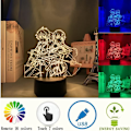 Miniatyrbilde 2 av 7: SAO Anime Figur LED-lys Søt Gutter & Jenter Jul Bursdag Feriefest Gave Kirito/Asuna/Asada Shino 3D Optisk Illusjon Bordlampe
