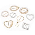 Miniatyrbillede 6 af 10: 8 stk. Perle Tørklæde Spænde Elegant Mode Blanke Faste Stabile Simplistiske T-Shirt Clips