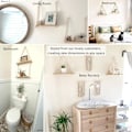 Pikkukuva 4 / 9: Riippuvat hyllyt seinälle kelluvat hyllyt, Macrame-köysi kolmiohylly, luonnonvaloinen kierrätetty puu, Boho-asuntolan olohuoneen makuuhuoneen sisustus 2 pcs