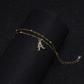 Miniatyrbild 4 av 4: Rhinestone-hänge Dubbelskikts Ankelkedja Sommar Strand Engelska S