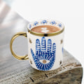 Miniatyrbilde 3 av 7: Ondt Øye Keramikk Kaffekopper 35 cl Perfekt for Cappuccino Latte Te Øl Varme og kalde drikker, Kaffekopper for hjem og kontor, Oppvaskmaskin Palm