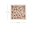 Miniatyrbillede 4 af 4: Stor trælabyrint 4,3\" x 4,3\" vippe-labyrint-spil med 60 H