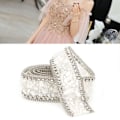 Miniatyrbillede 6 af 10: 2,5 cm DIY Diamant Mesh Wrap Rulle Krystal Rhinestones Kæde Trim Bånd Dekoration (#04)