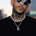 Miniatyrbillede 6 af 7: Krone Initial A-Z Halskæde, Iced Out Bogstav Vedhæng med 22-24 Tommer Kæde, Mænd Kvinder Bling Hip Hop Alfabet Navn Smykker Gave Store Initialer Halskæder O Silver