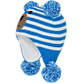 Miniatyrbild 2 av 7: Barnhatt Vinter Fleecefodrad Hatt Stickad Öronlapp Barnmössor Spädbarn Småbarn Hattar för Pojke Flicka Blue M