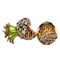 Miniatyrbild 9 av 10: Ananas Trinket Box Mini Storlek Rhinestone Legering Livfulla Färger Bred Applikation Bejeweled Box för Smycken Toalettbord