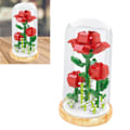 Miniatyrbild 1 av 5: Växtbyggstenar Miniatyr DIY Byggstenar Bukett Krukväxter Prydnader Dekoration Leksaker med Skyddande Överdrag Rose