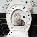 Miniatyrbild 1 av 5: Katt 3D Toalettstolsskydd Lock Dekal Väggmålning Konst Affisch Bakgrund för Badrum Sovrum Väggdekal
