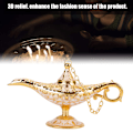 Miniatyrbilde 3 av 10: Metallskåret hul legendelampe hul Aladdin magisk ånd lys ønskepotte dekor (#3)