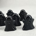 Miniatyrbillede 2 af 4: Sort Obsidian Krystalspøgelse, Håndskåret Ædelsten Fin Kunst Skulptur, Reiki Healing Stenstatue.