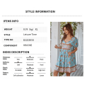 Pikkukuva 2 / 7: Etninen tyylinen rantamekko pitkähihainen rento mekko (sininen S)