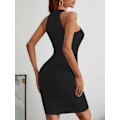 Miniatyrbillede 2 af 4: Buttocks Casual Kjole Off The Shoulder Kjole(Sort L)