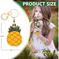 Miniatyrbillede 2 af 6: Læder nøgleringholder etui kompatibel med Apple AirTag, sød beskyttende Air Tag cover med nøglering, anti-scratch finder GPS tracker etui til Pineapple