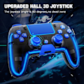 Miniatyrbild 4 av 6: Trådlös PS4-kontroll med Hall 3D-joysticks/RGB LED-lampor/programmeringsfunktion, PS4-kontroll fjärrkontroll joystick gamepad, spelkontroll för PS4/Slim/P Blue