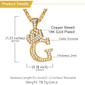 Miniatyrbillede 6 af 9: Krone Initial A-Z Halskæde, Iced Out Bogstav Vedhæng med 22-24 Tommer Kæde, Mænd Kvinder Bling Hip Hop Alfabet Navn Smykker Gave Store Initialer Halskæder G 18K Gold