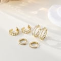 Miniatyrbild 5 av 6: Guld Hoop Örhängen Set för Kvinnor Trendiga, 14K Äkta Guldpläterade Hypoallergena Små Diamant Brosk Hoops Söta Cubic Zirconia Hängen