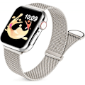 Miniatyrbild 3 av 5: Metallband i rostfritt stål kompatibelt med Apple Watch-band 38 mm 40 mm 41 mm, justerbar loop med magnetisk armband för iWatch Series 7 6 5 4